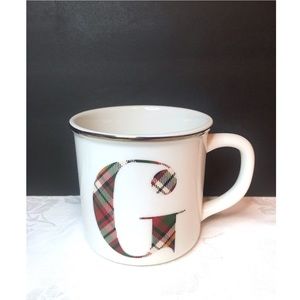 ❌SOLD❌ Potterybarn Plaid Letter “G” Mug